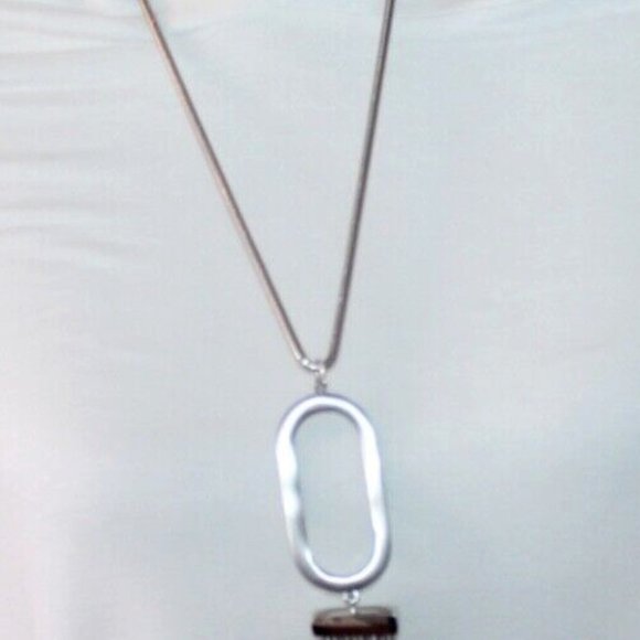 HALOGEN Necklaces silver Tone Snake Chain Geometric Shape Women Pendant - Picture 8 of 8